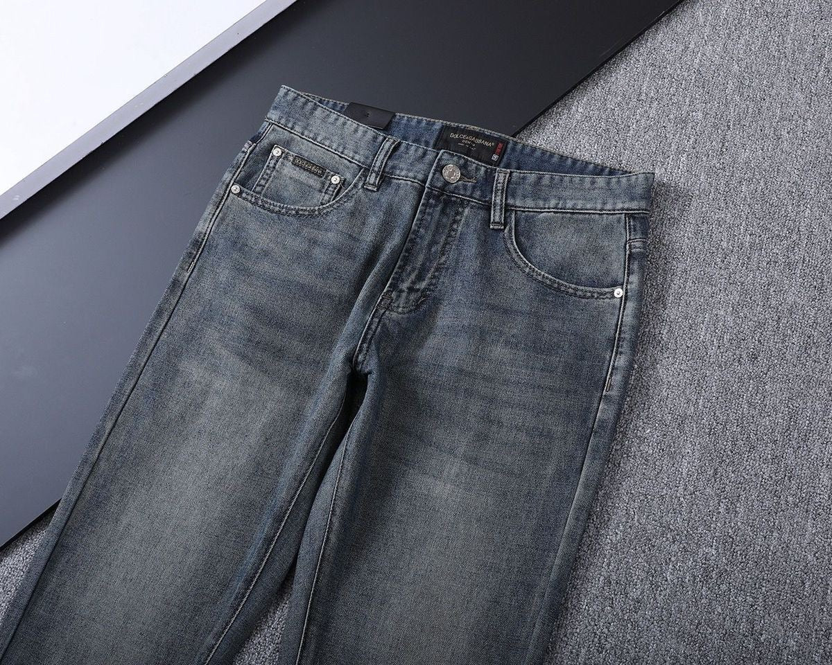 Dolce & Gabbana DG VIBE3 Embroidered Logo Slim Fit Jeans