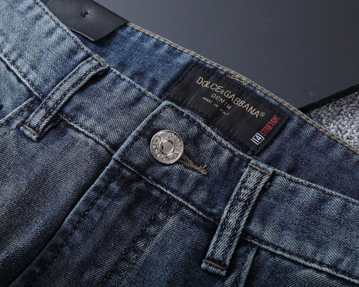 Dolce & Gabbana DG VIBE3 Embroidered Logo Slim Fit Jeans