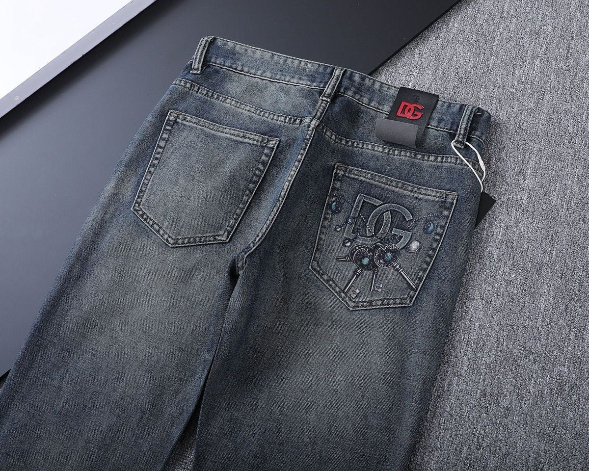 Dolce & Gabbana DG VIBE3 Embroidered Logo Slim Fit Jeans