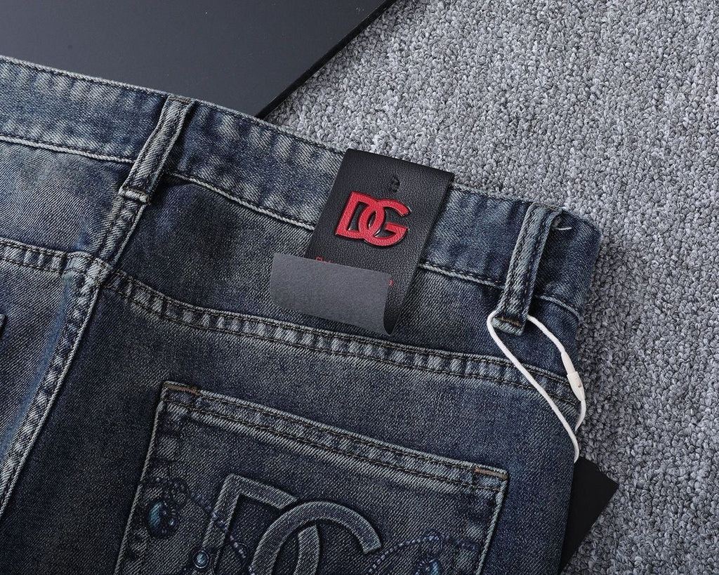 Dolce & Gabbana DG VIBE3 Embroidered Logo Slim Fit Jeans