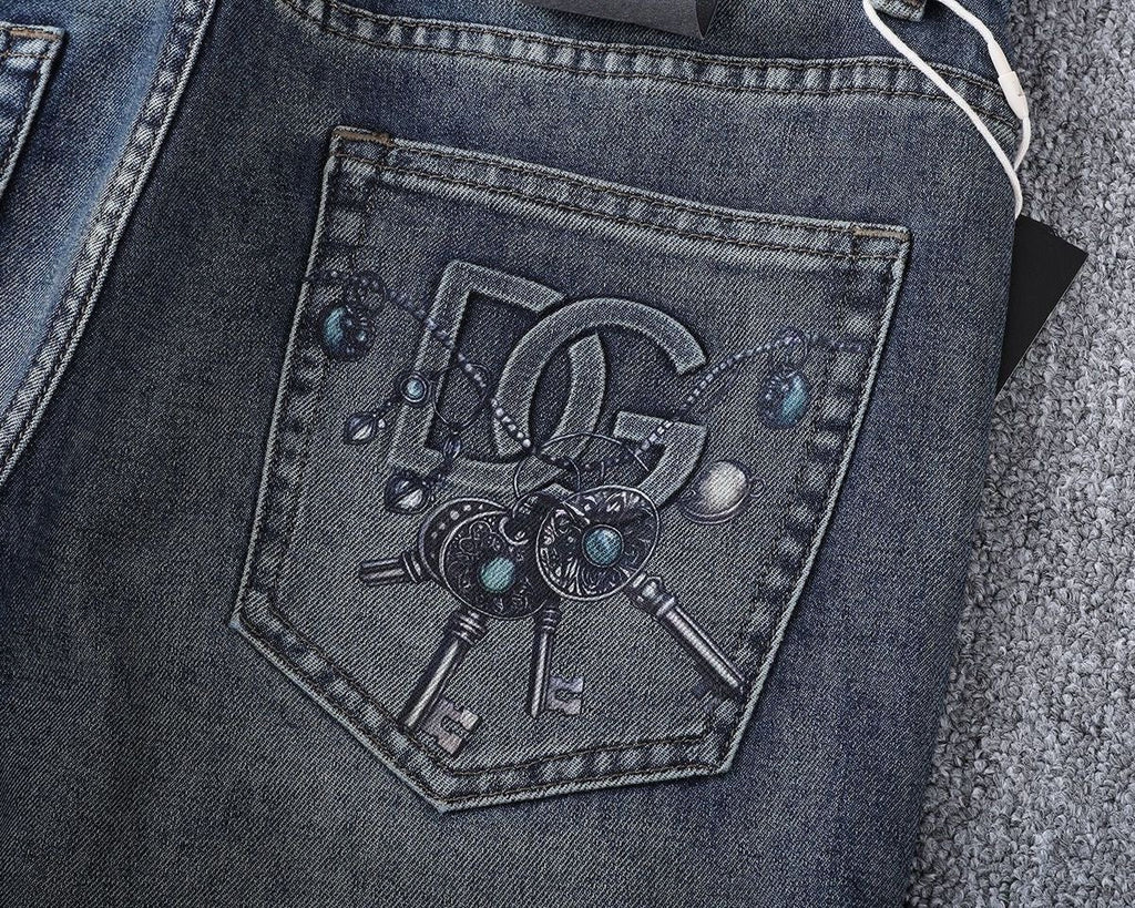Dolce & Gabbana DG VIBE3 Embroidered Logo Slim Fit Jeans