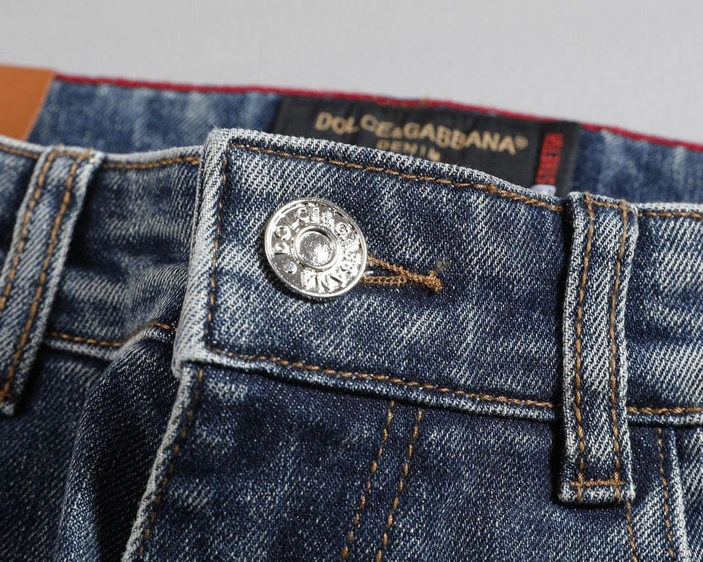 Dolce & Gabbana DG VIBE3 Embroidered Logo Slim Fit Jeans
