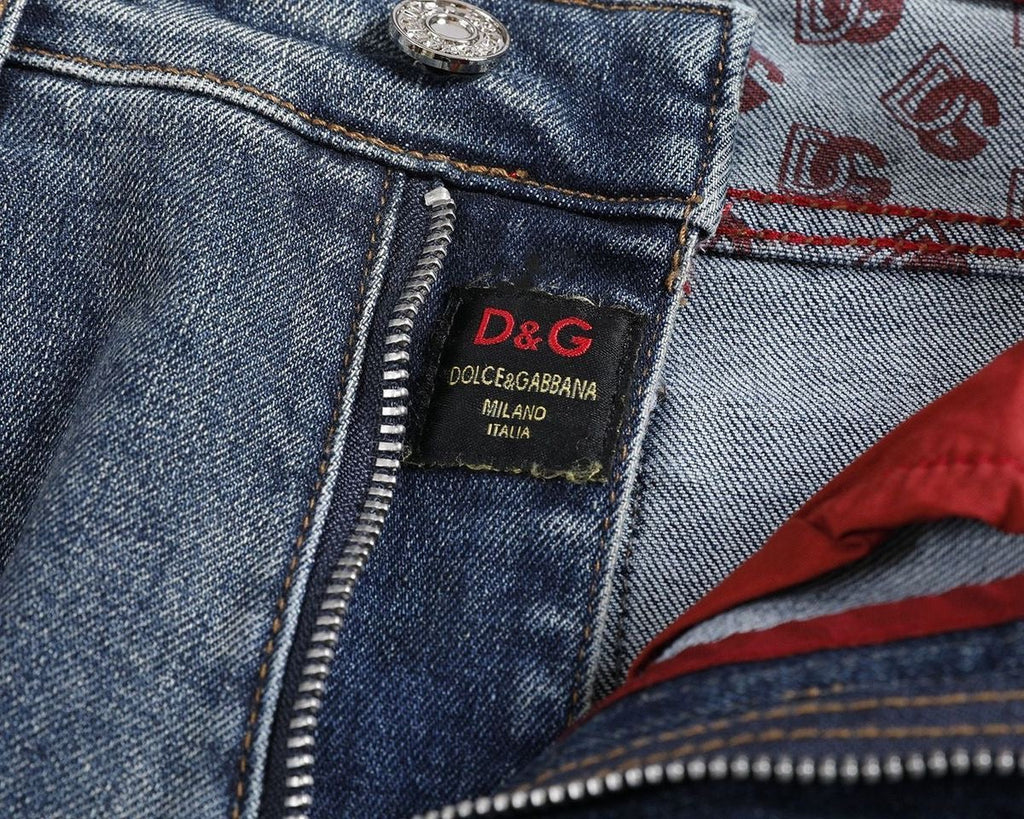 Dolce & Gabbana DG VIBE3 Embroidered Logo Slim Fit Jeans
