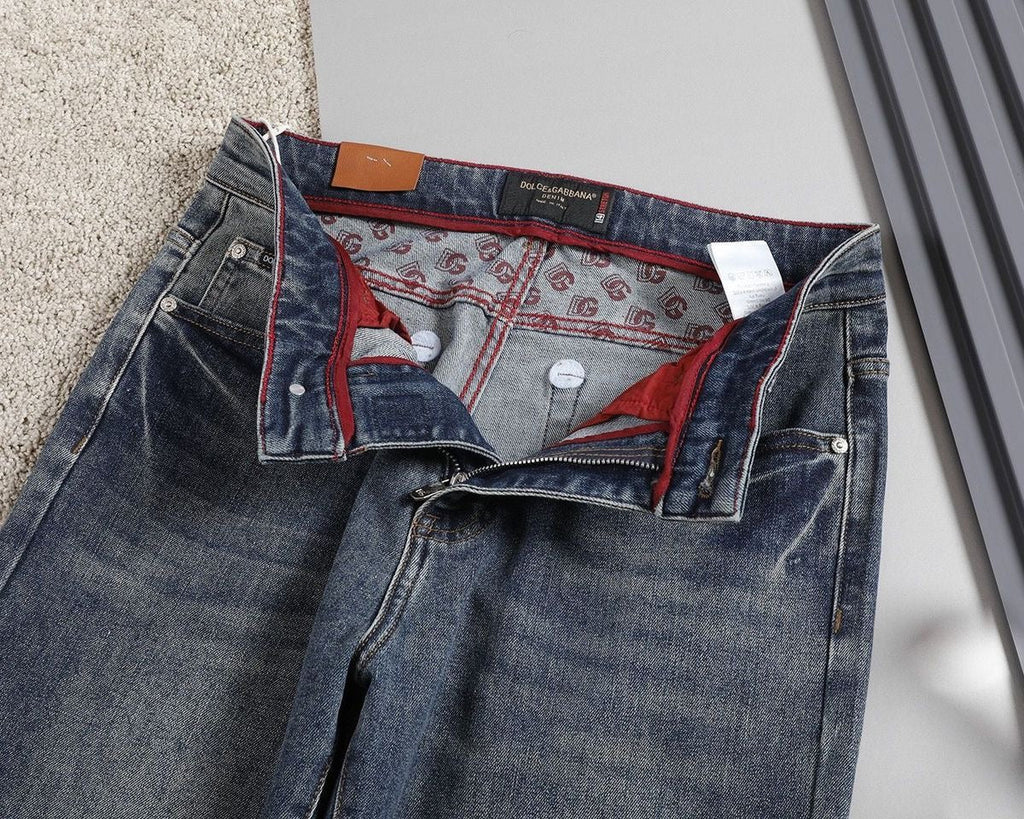 Dolce & Gabbana DG VIBE3 Embroidered Logo Slim Fit Jeans