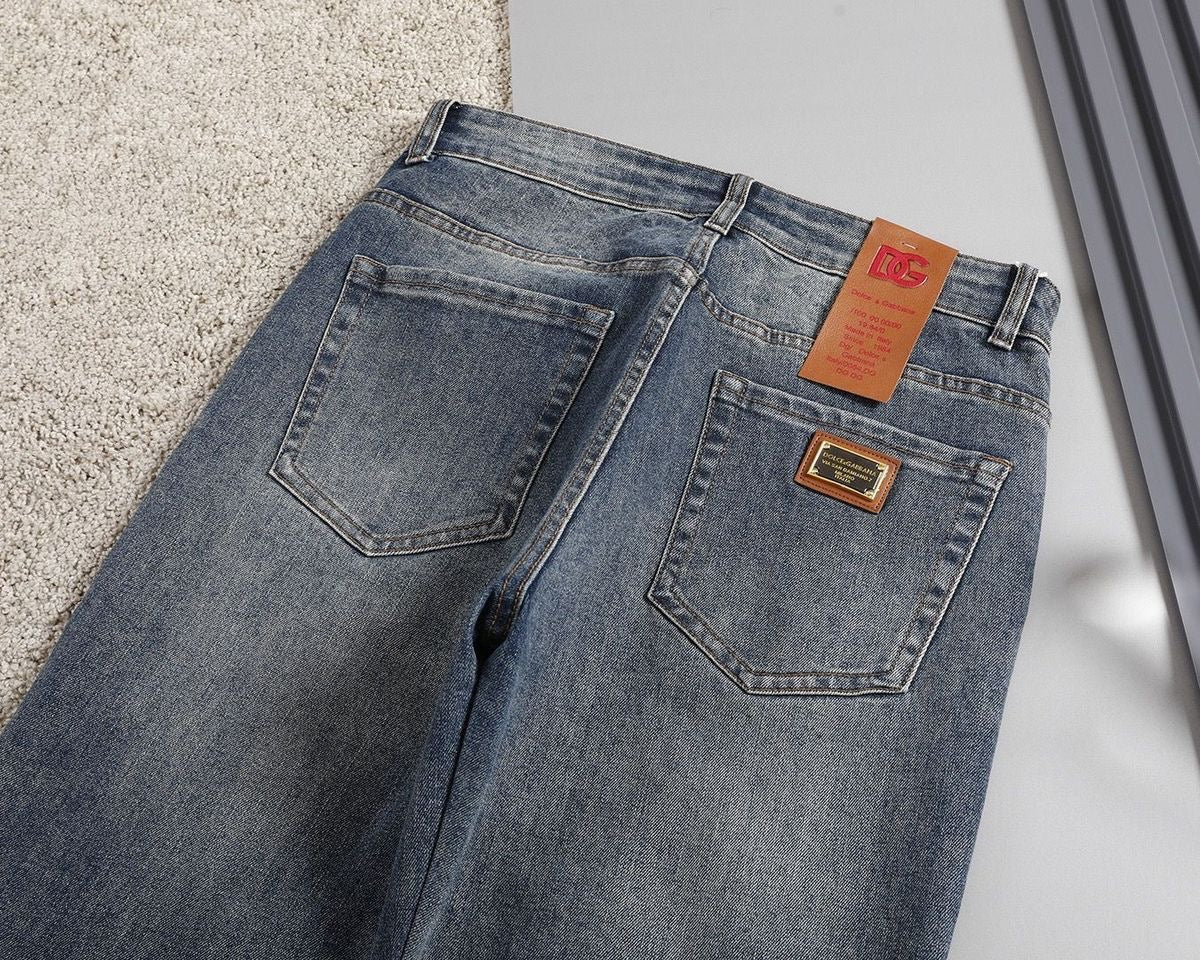 Dolce & Gabbana DG VIBE3 Embroidered Logo Slim Fit Jeans