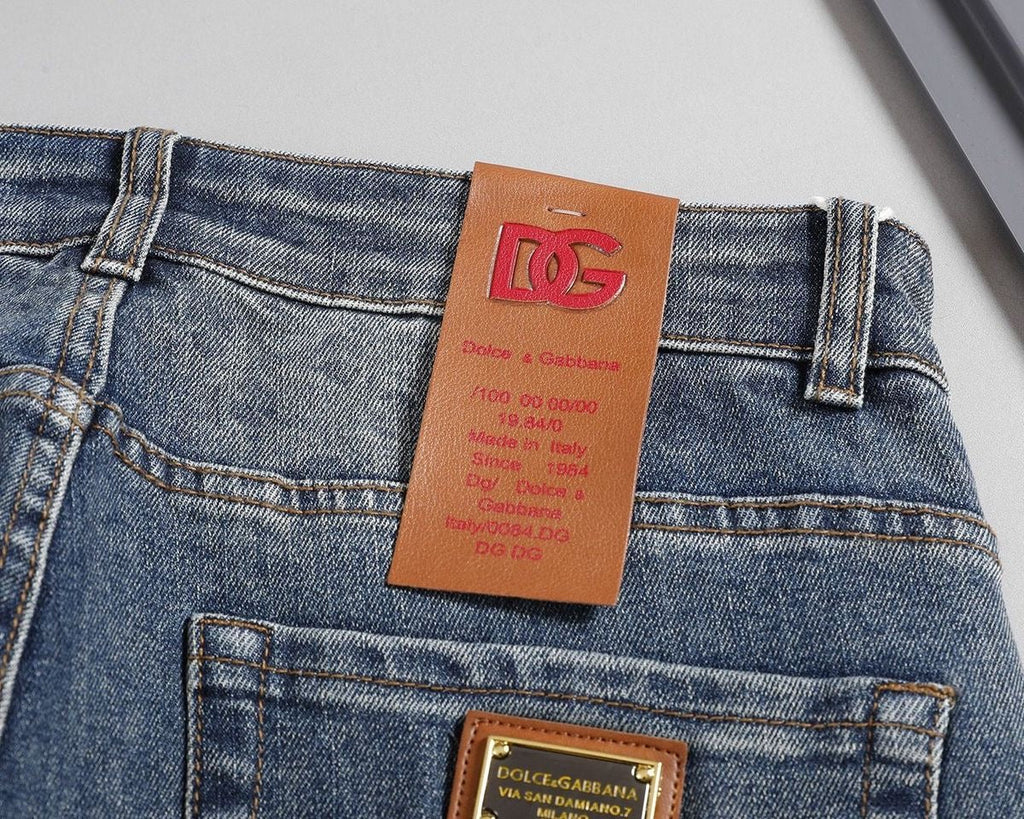 Dolce & Gabbana DG VIBE3 Embroidered Logo Slim Fit Jeans