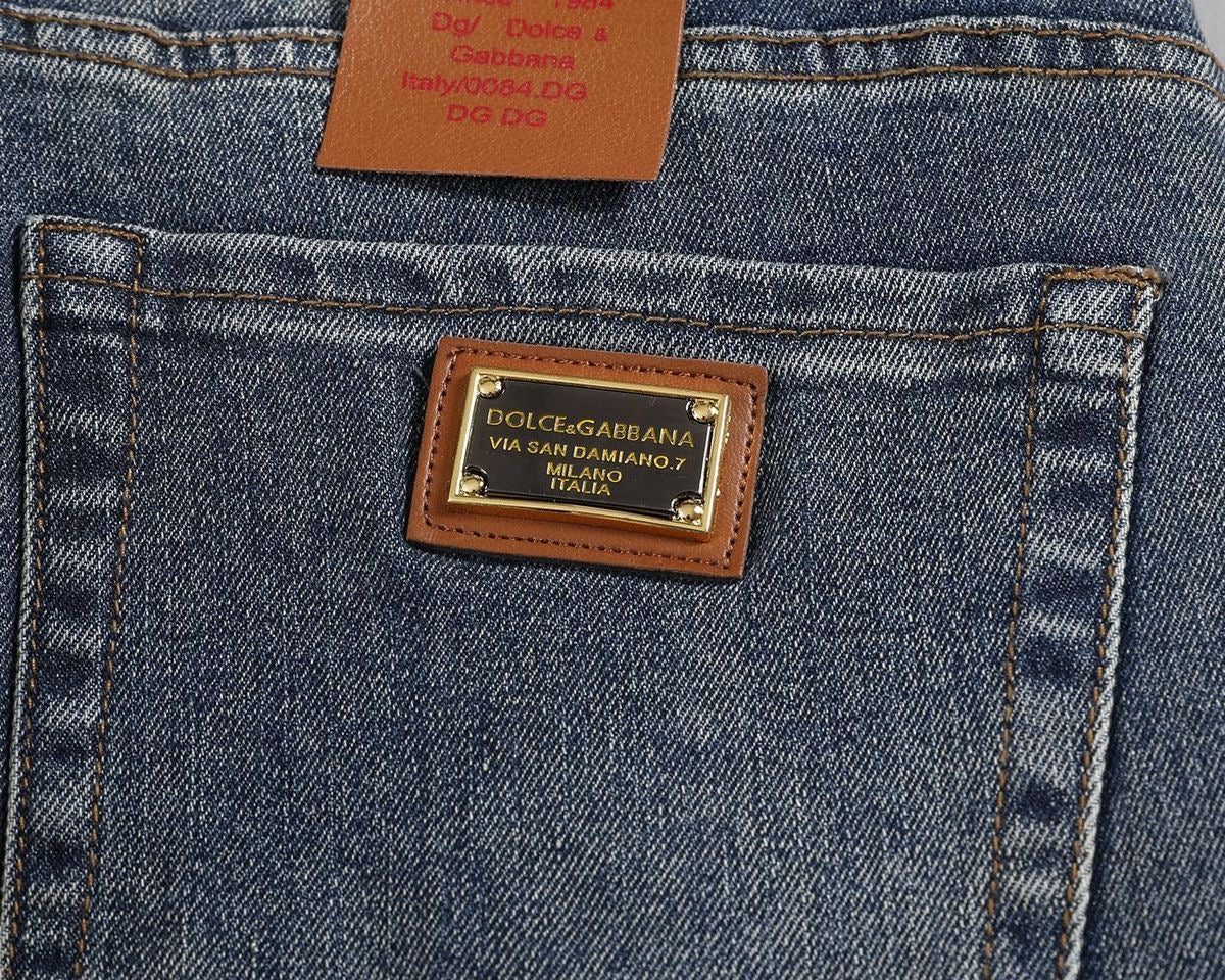 Dolce & Gabbana DG VIBE3 Embroidered Logo Slim Fit Jeans