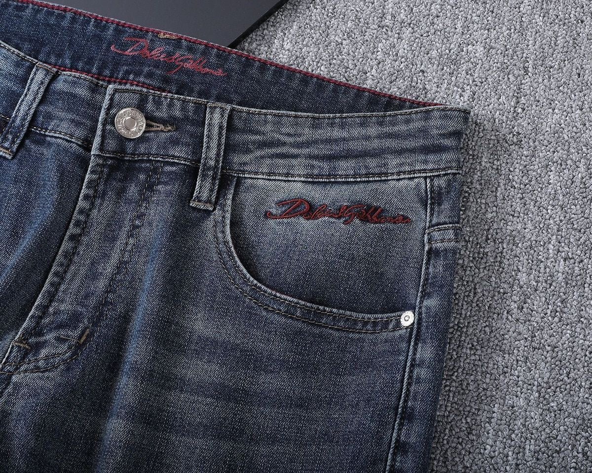 Dolce & Gabbana DG VIBE3 Embroidered Logo Slim Fit Jeans