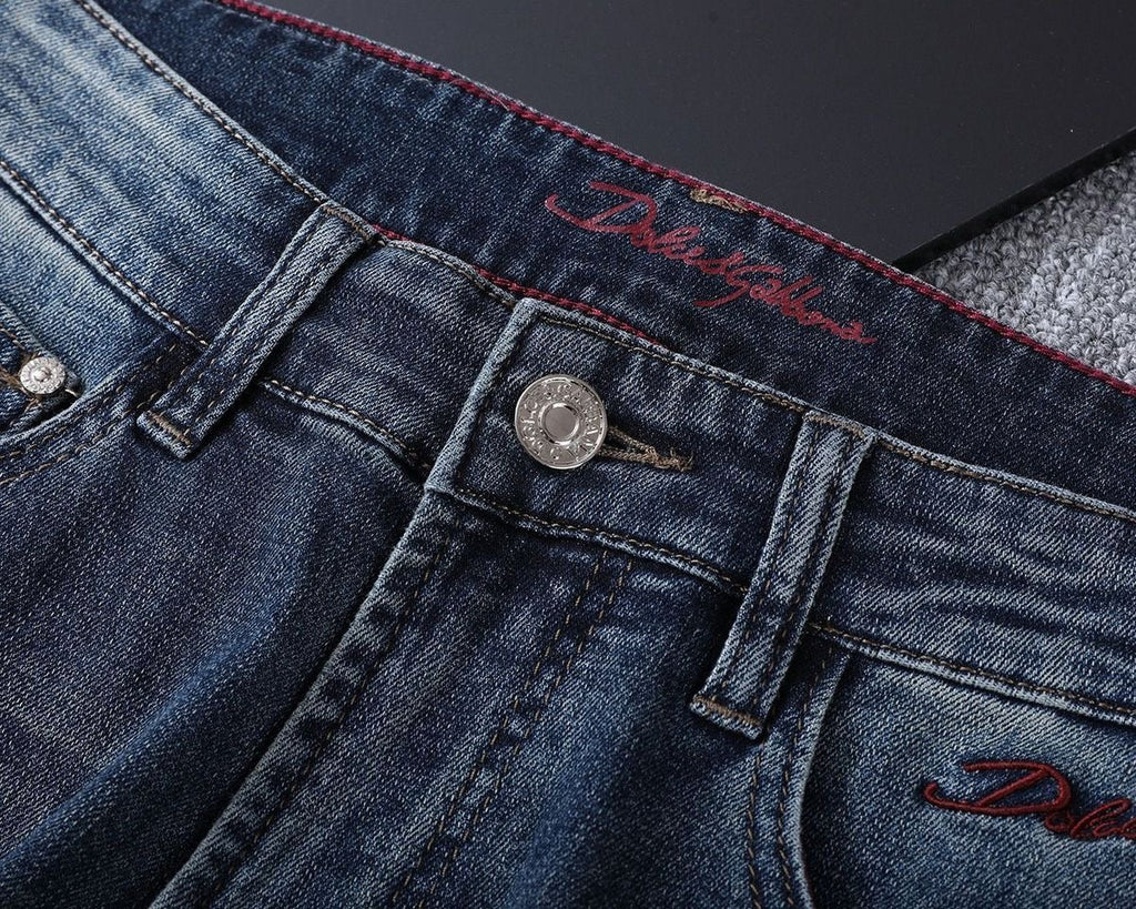 Dolce & Gabbana DG VIBE3 Embroidered Logo Slim Fit Jeans