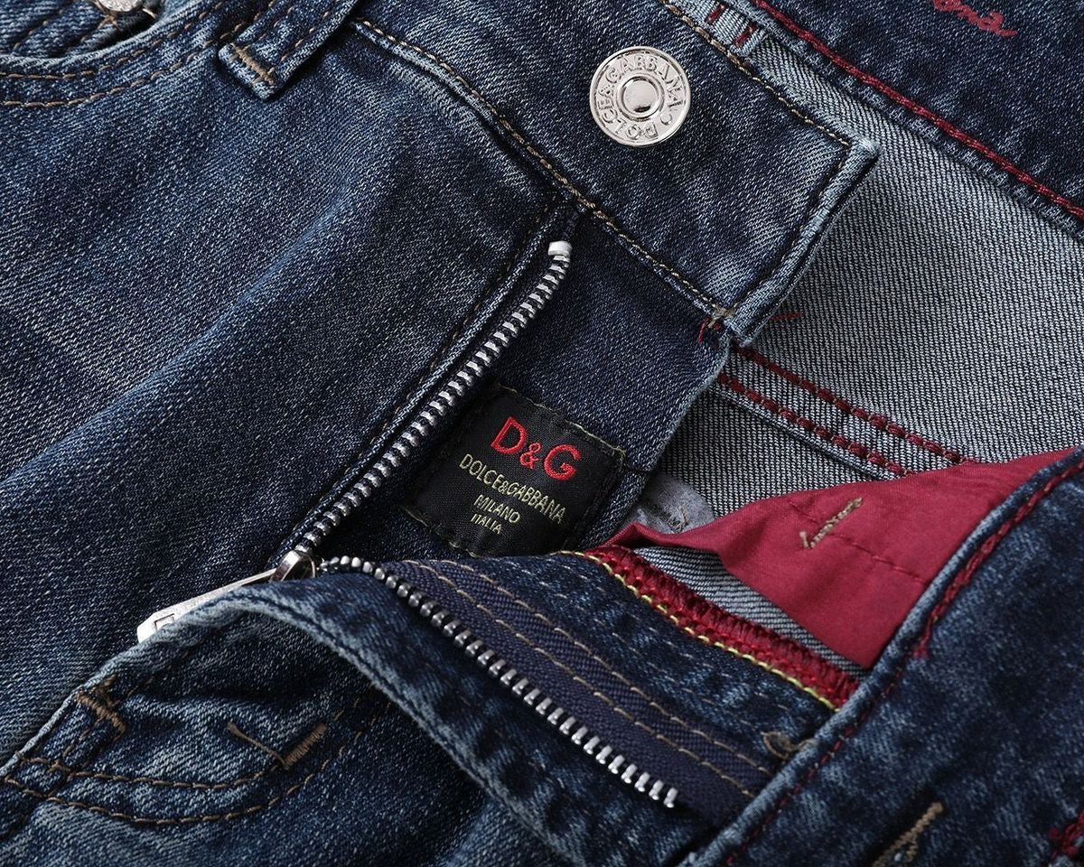 Dolce & Gabbana DG VIBE3 Embroidered Logo Slim Fit Jeans