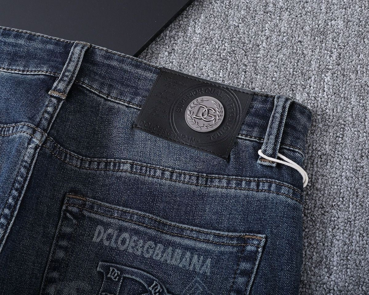 Dolce & Gabbana DG VIBE3 Embroidered Logo Slim Fit Jeans