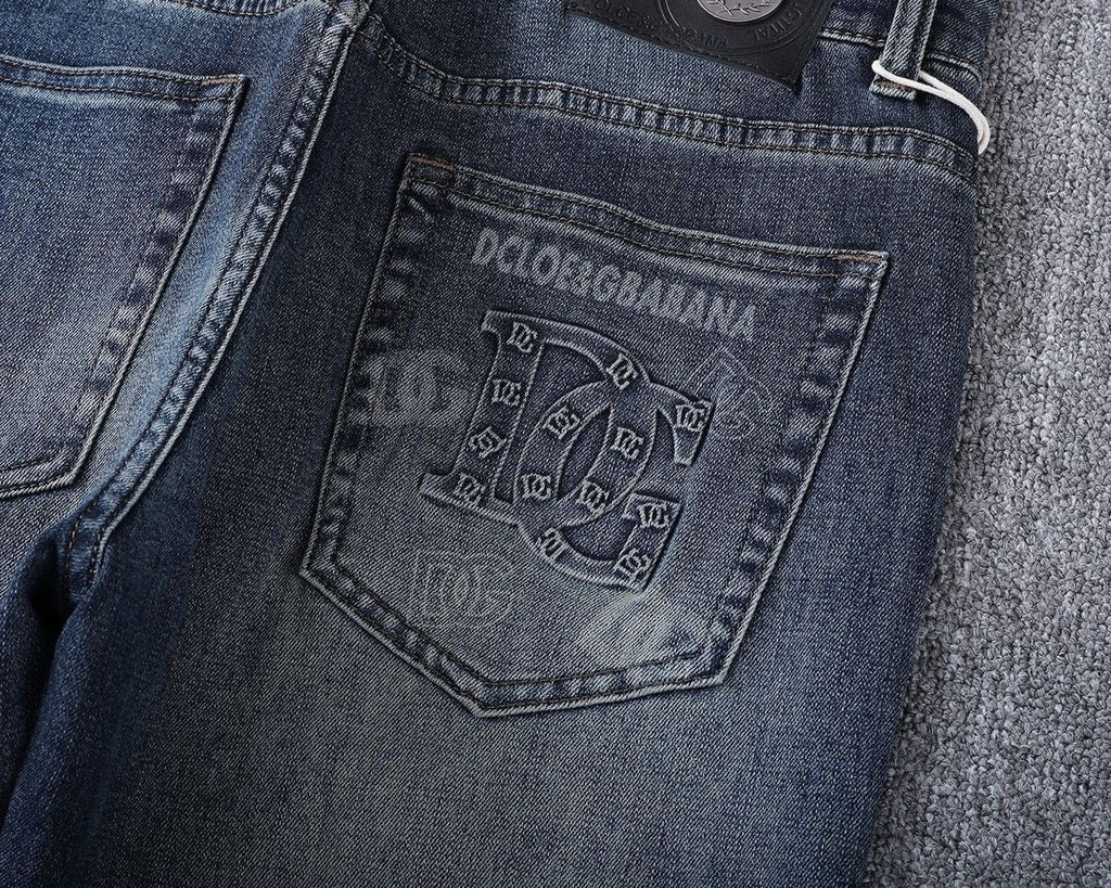 Dolce & Gabbana DG VIBE3 Embroidered Logo Slim Fit Jeans
