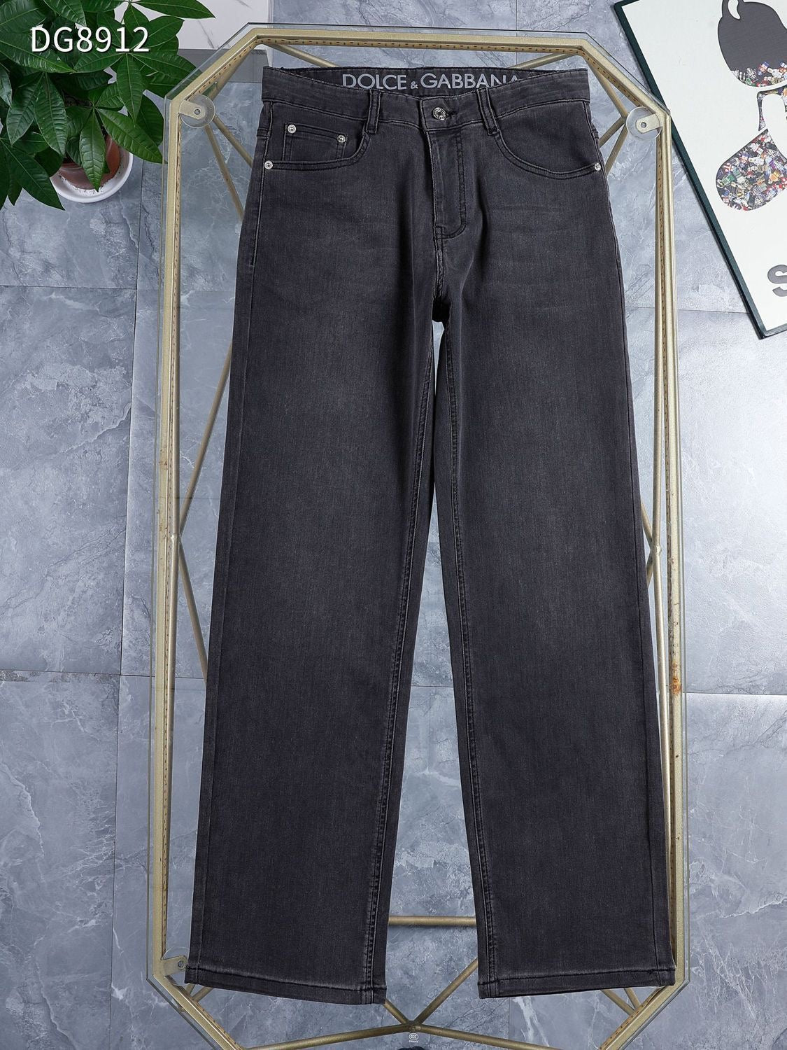 Dolce & Gabbana DG VIBE3 Embroidered Logo Slim Fit Jeans