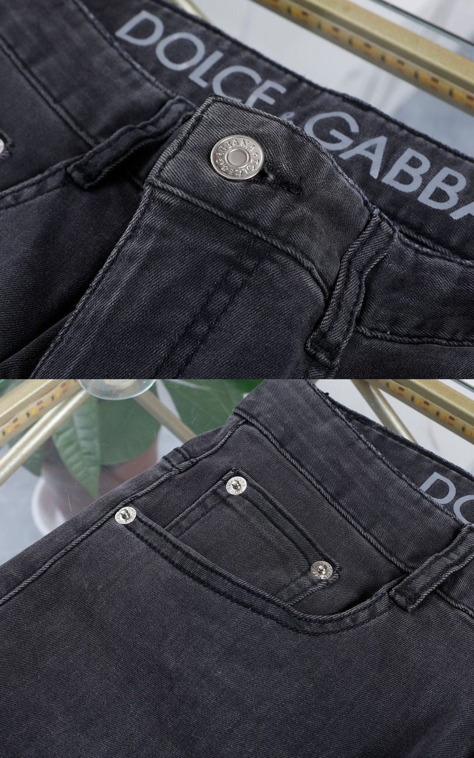 Dolce & Gabbana DG VIBE3 Embroidered Logo Slim Fit Jeans