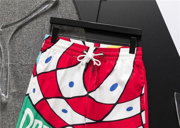 Dolce & Gabbana DG Colorblock Graphic Print Beach Shorts