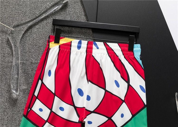 Dolce & Gabbana DG Colorblock Graphic Print Beach Shorts