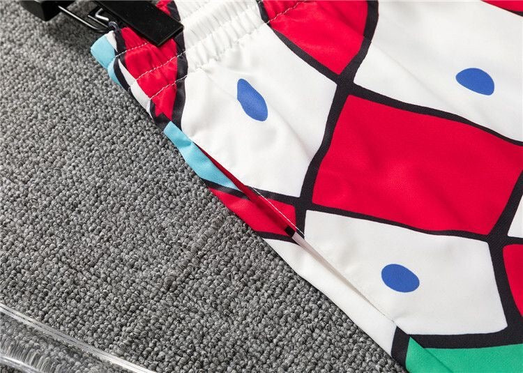 Dolce & Gabbana DG Colorblock Graphic Print Beach Shorts