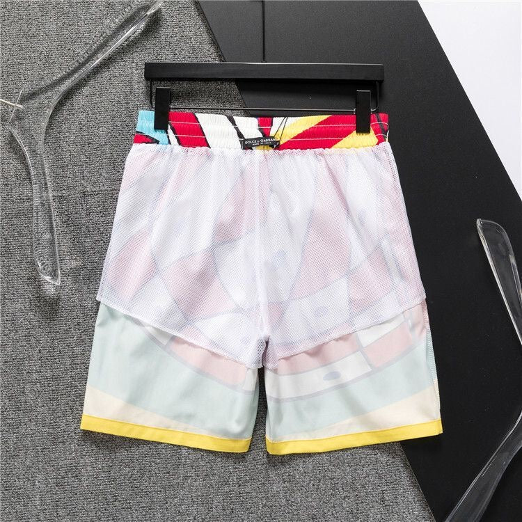 Dolce & Gabbana DG Colorblock Graphic Print Beach Shorts