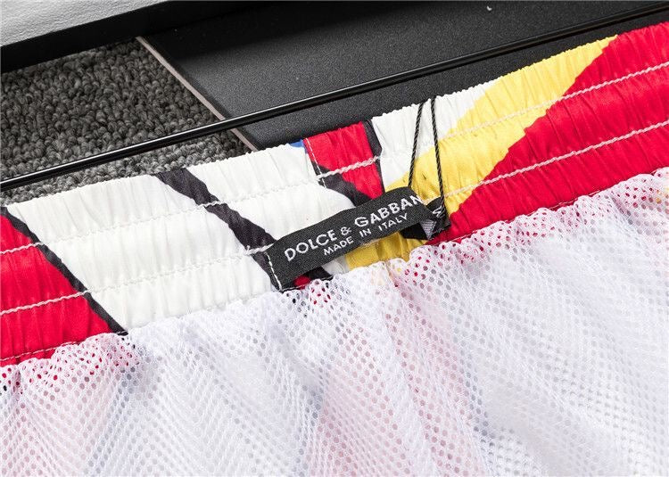 Dolce & Gabbana DG Colorblock Graphic Print Beach Shorts