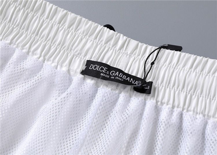 Dolce & Gabbana DG Colorblock Graphic Print Beach Shorts