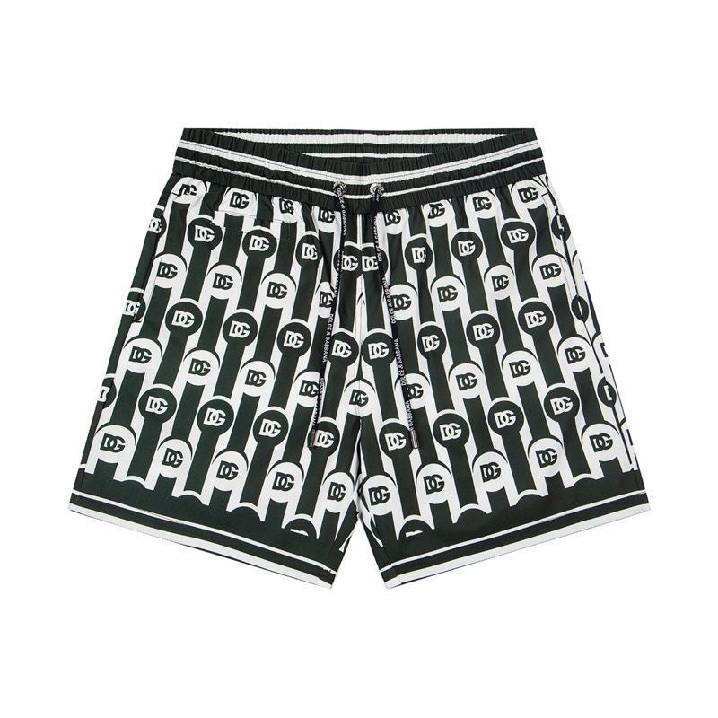 Dolce & Gabbana DG Colorblock Graphic Print Beach Shorts