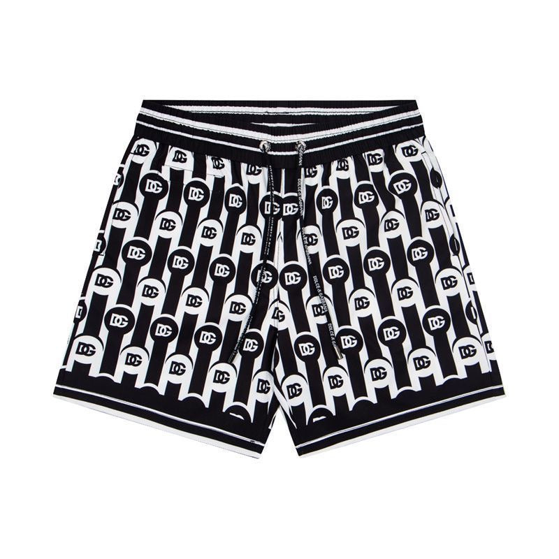Dolce & Gabbana DG Colorblock Graphic Print Beach Shorts