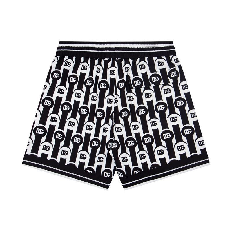 Dolce & Gabbana DG Colorblock Graphic Print Beach Shorts