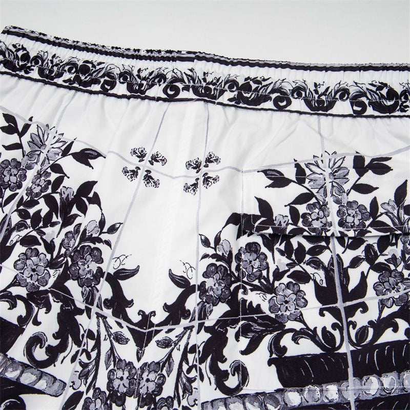 Dolce & Gabbana DG Colorblock Graphic Print Beach Shorts