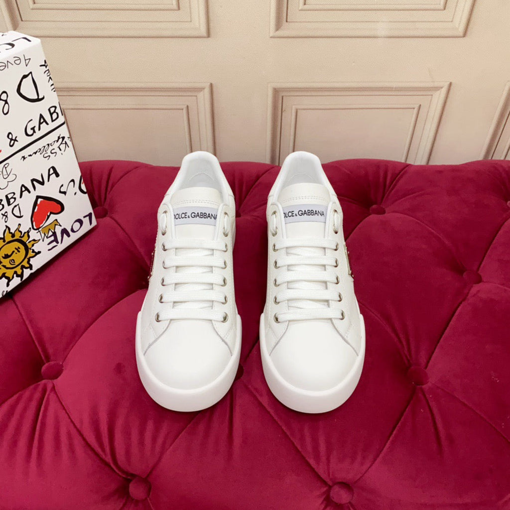 Dolce & Gabbana Portofino Graffiti Sneakers – Unisex Couple's Luxury Casual Shoes