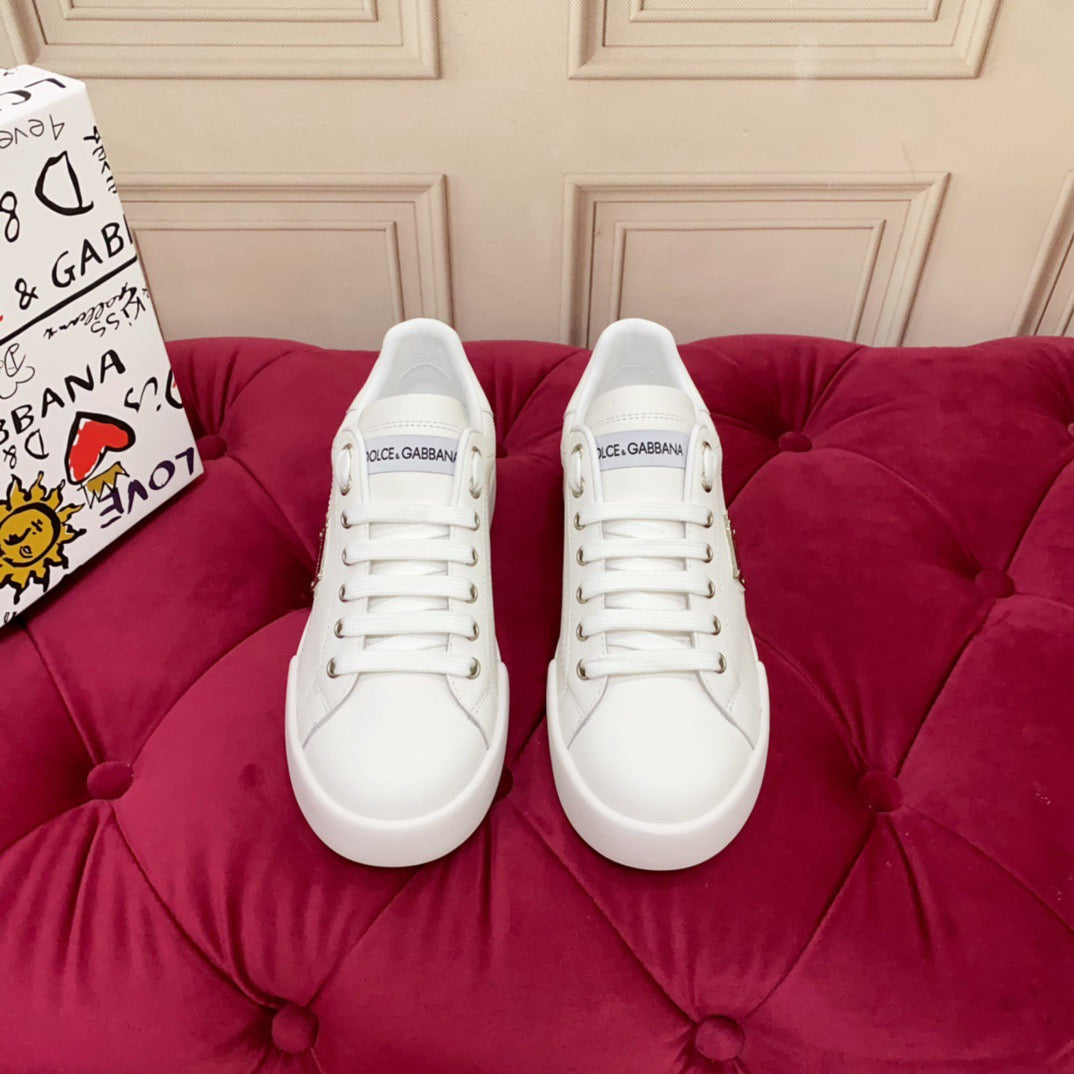 Dolce & Gabbana Portofino Graffiti Sneakers – Unisex Couple's Luxury Casual Shoes