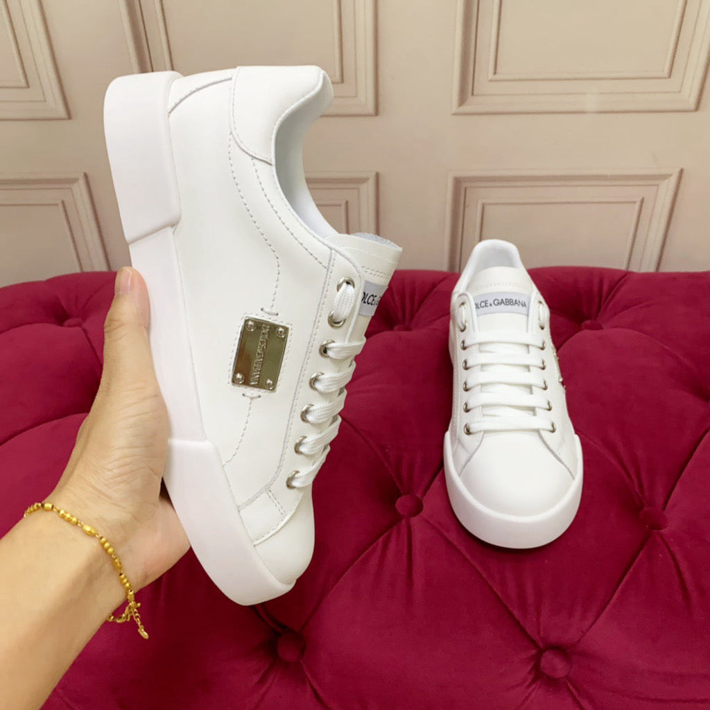 Dolce & Gabbana Portofino Graffiti Sneakers – Unisex Couple's Luxury Casual Shoes