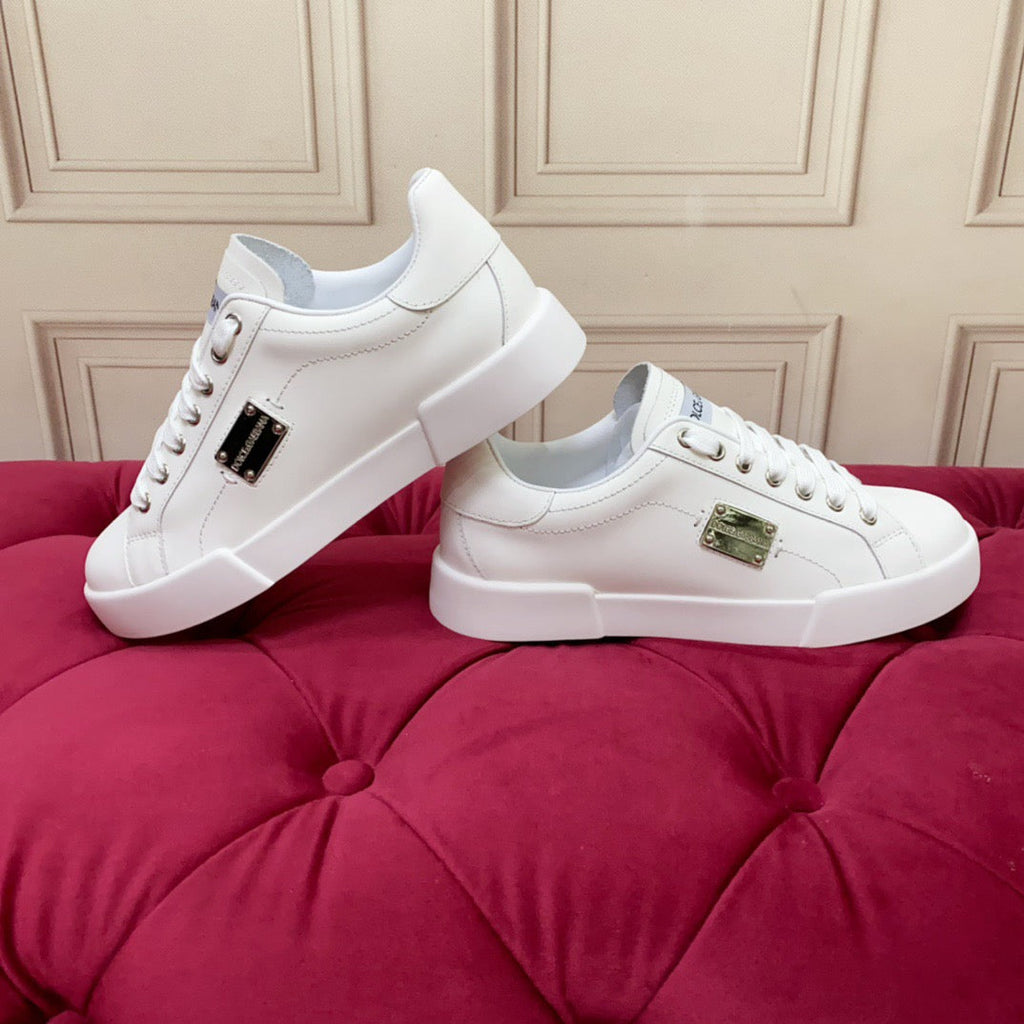Dolce & Gabbana Portofino Graffiti Sneakers – Unisex Couple's Luxury Casual Shoes