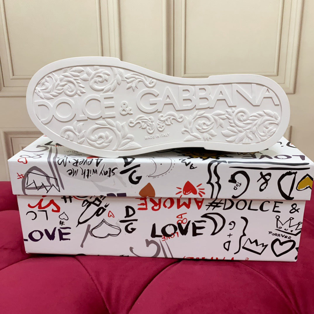 Dolce & Gabbana Portofino Graffiti Sneakers – Unisex Couple's Luxury Casual Shoes