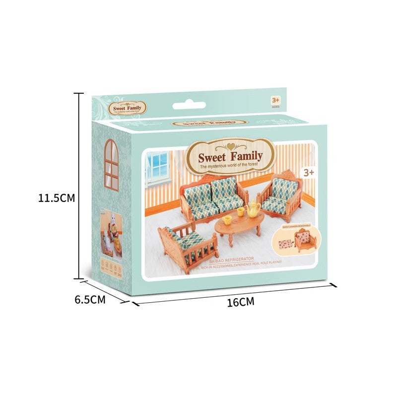 1:12 Scale Dollhouse Miniature Furniture Set – Sofa & Piano Ornaments for Girls