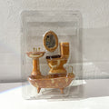 1:12 Scale Dollhouse Miniature Ceramic Bathroom Set – 4-Piece Furniture Model for Dollhouse Decor
