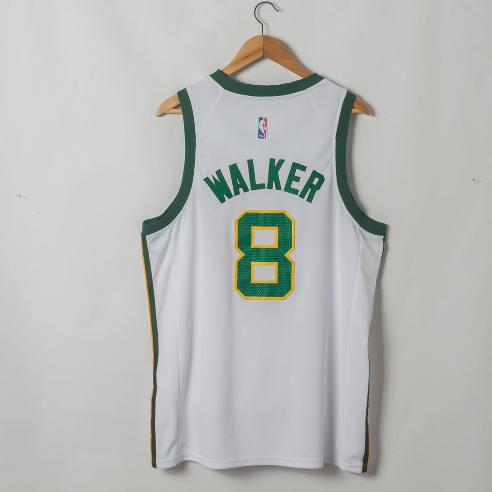 Men's Boston Celtics Kemba Walker #8 White Game Jerseys