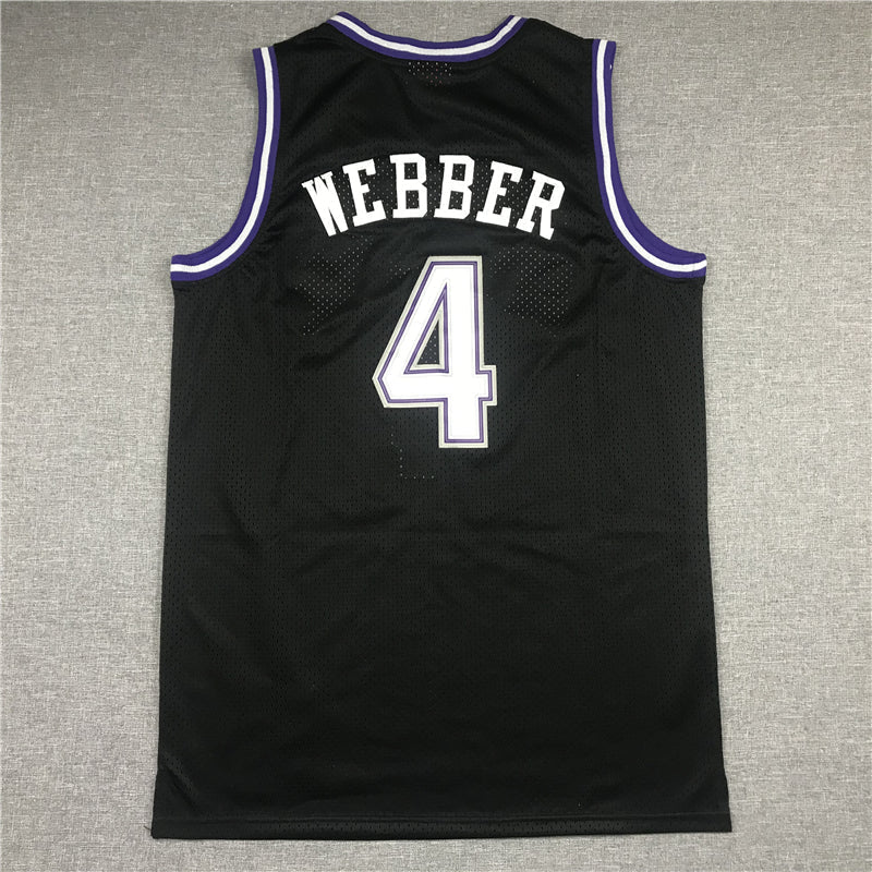Men's Sacramento Kings Chris Webber Black Hardwood Classics Swingman Jerseys
