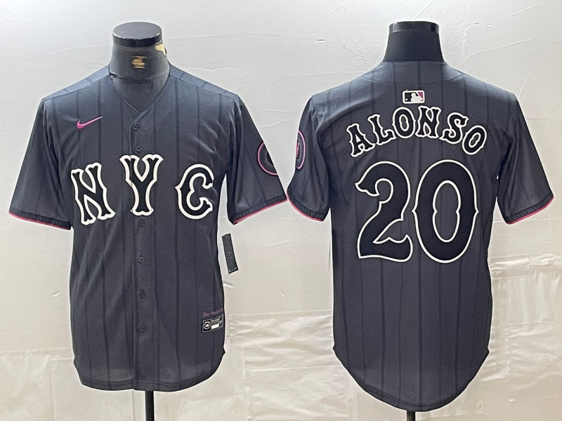 Men's New York Mets Pete Alonso #20 Graphite 2024 City Connect Limited Player Jerseys