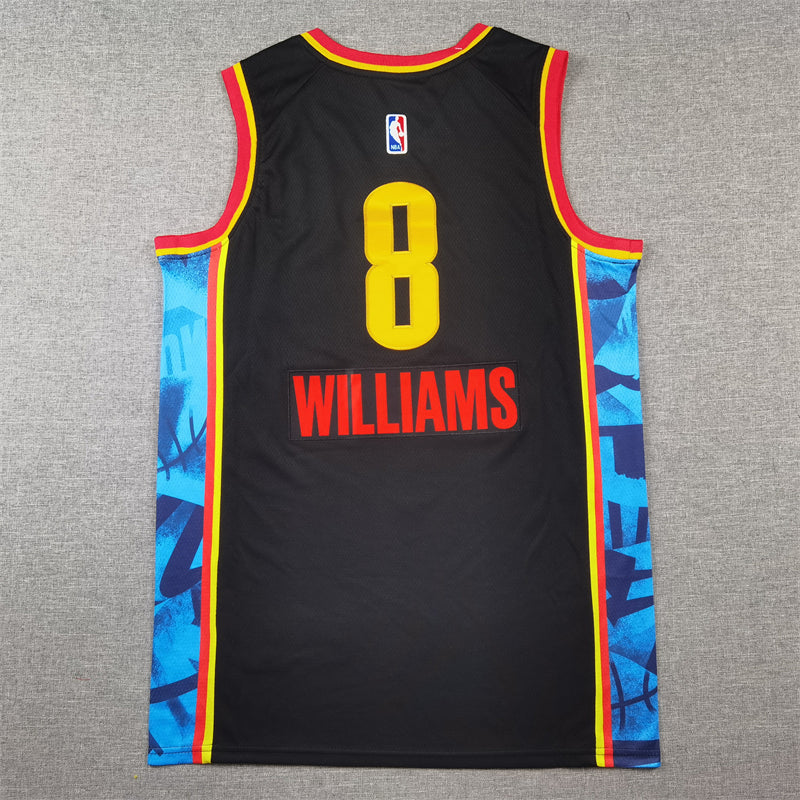 Men's Oklahoma City Thunder Jalen Williams #8 Black 2024/25 Swingman Player Jerseys - City Edition