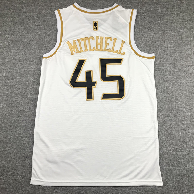 Men's Utah Jazz Donovan Mitchell #45 White Swingman Jerseys