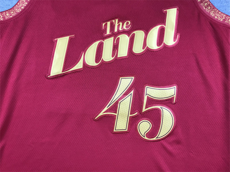 Men's Cleveland Cavaliers Donovan Mitchell #45 Wine 2023/24 Swingman Jerseys - City Edition