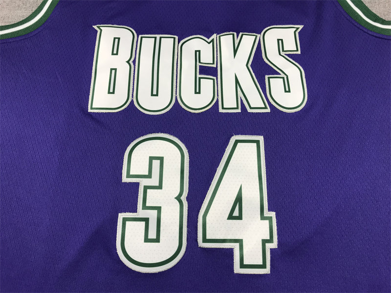 Men's Milwaukee Bucks Giannis Antetokounmpo #34 Purple 2022/23 Swingman Jerseys - Classic Edition