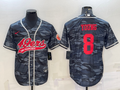 Men's San Francisco 49ers Steve Young #8 Grey Camouflage Game Jerseys Joint Edition