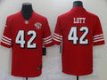 Men's San Francisco 49ers Ronnie Lott #42 Red 75th Anniversary Game Jerseys