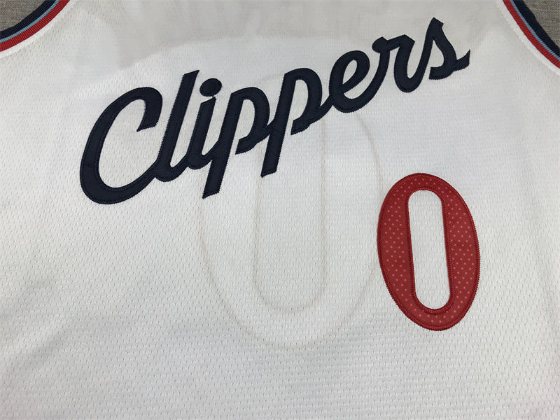 Men's LA Clippers Russell Westbrook #0 White Swingman Jerseys