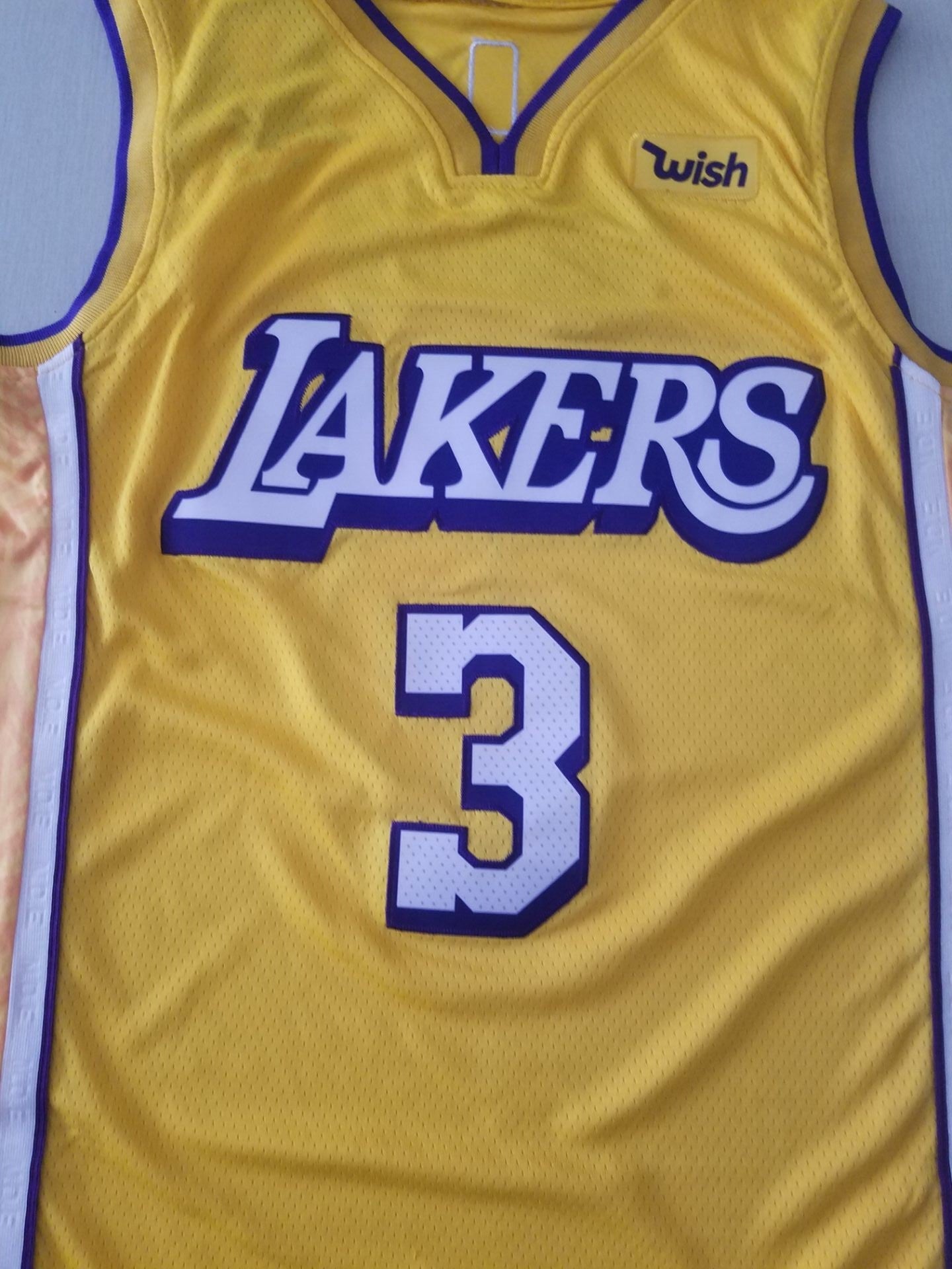 Men's Los Angeles Lakers Anthony Davis Yellow #3 Swingman Jerseys