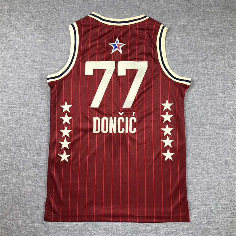 Men's Dallas Mavericks Luka Doncic #77 Red 2024 NBA All-Star Game Swingman Jerseys