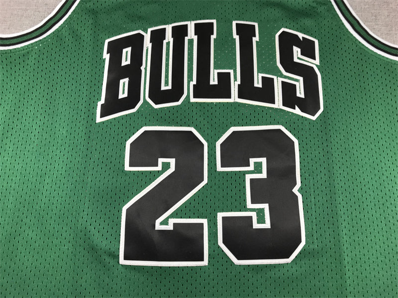 Men's Chicago Bulls Michael Jordan #23 Green 1997-98 Hardwood Classics Authentic Jerseys