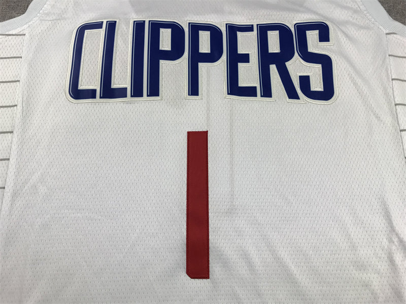 Men's LA Clippers James Harden #1 White Swingman Jerseys - Association Edition