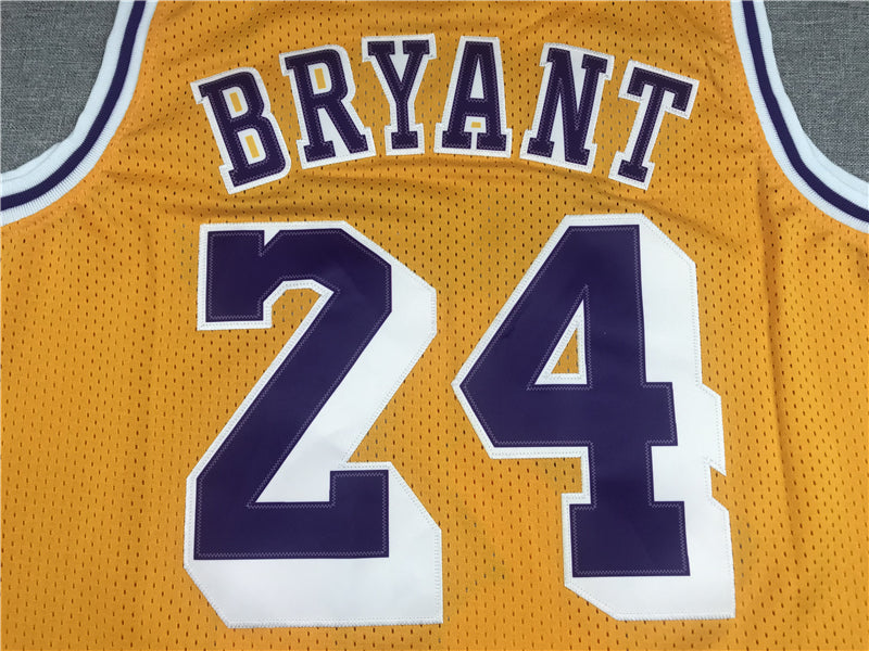 Men's Los Angeles Lakers Kobe Bryant #24 Gold 2007-08 Hardwood Classics Authentic Player Jerseys